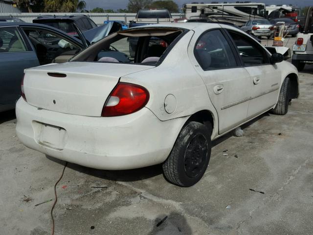 1B3ES46C41D109677 - 2001 DODGE NEON SE WHITE photo 4