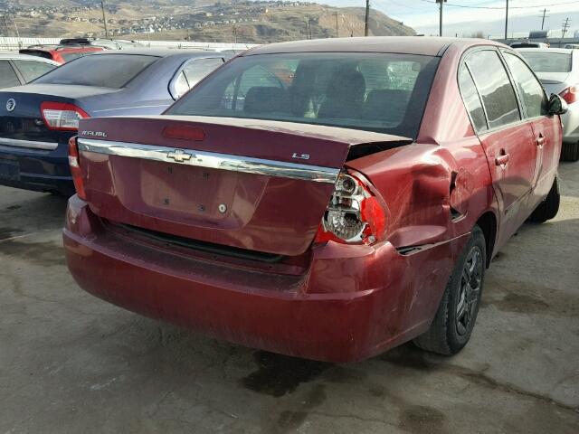 1G1ZS58F17F100521 - 2007 CHEVROLET MALIBU LS MAROON photo 4