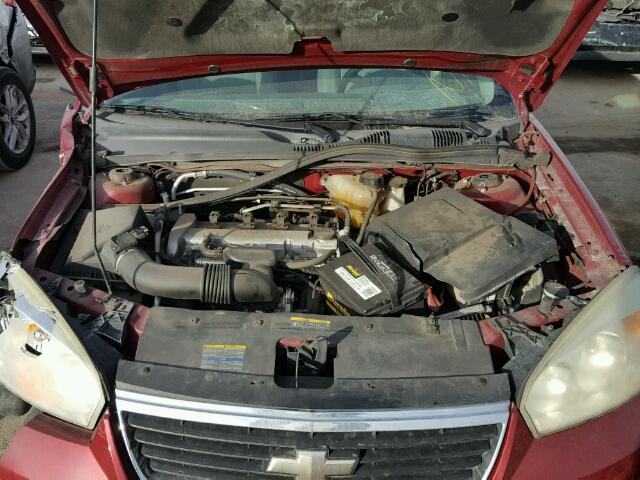 1G1ZS58F17F100521 - 2007 CHEVROLET MALIBU LS MAROON photo 7