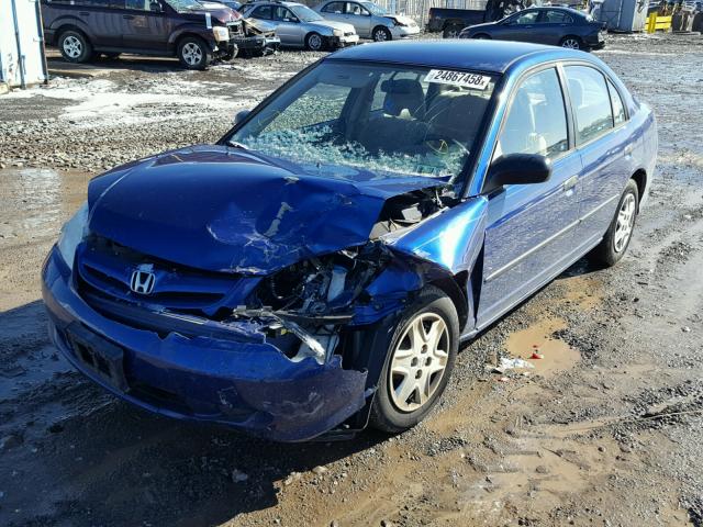 2HGES16315H614115 - 2005 HONDA CIVIC DX V BLUE photo 2