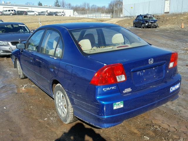 2HGES16315H614115 - 2005 HONDA CIVIC DX V BLUE photo 3