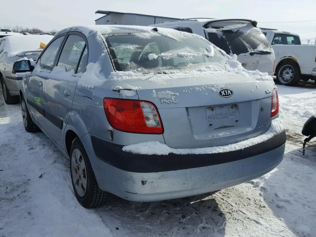 KNADE123476295107 - 2007 KIA RIO BASE TEAL photo 3