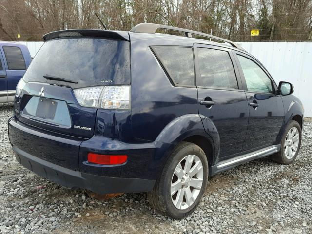 JA4JT3AW7BU016461 - 2011 MITSUBISHI OUTLANDER BLUE photo 4