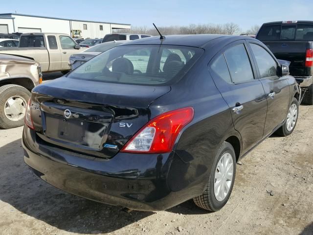 3N1CN7AP7CL801716 - 2012 NISSAN VERSA S BLACK photo 4