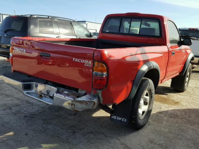 5TEPM62NX4Z462408 - 2004 TOYOTA TACOMA RED photo 4