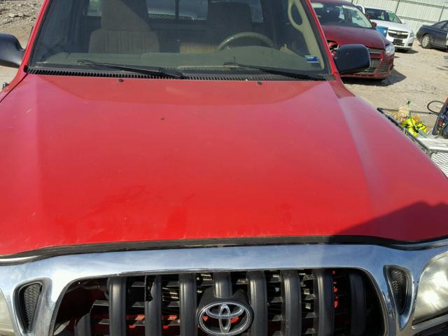 5TEPM62NX4Z462408 - 2004 TOYOTA TACOMA RED photo 7