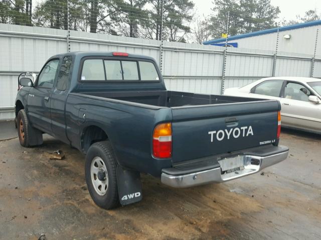 4TAWM72N9VZ285652 - 1997 TOYOTA TACOMA XTR GREEN photo 3