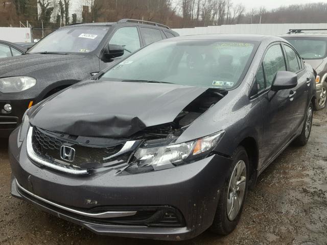 19XFB2F57DE035411 - 2013 HONDA CIVIC LX GRAY photo 2