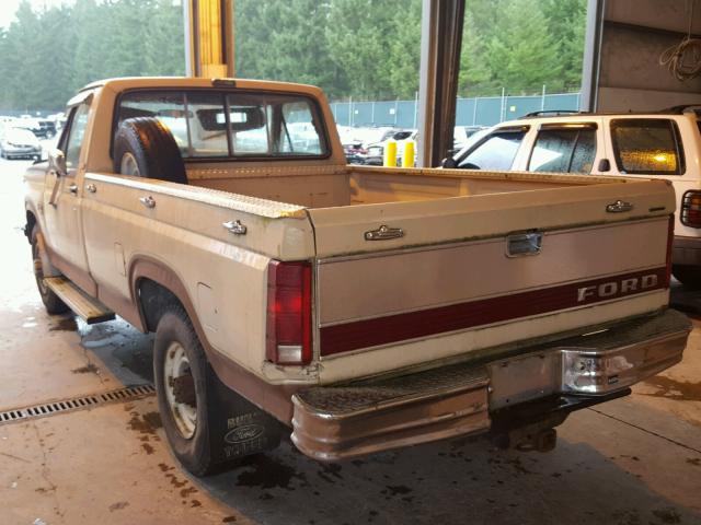 1FTHF251XFPA75917 - 1985 FORD F250 CREAM photo 3