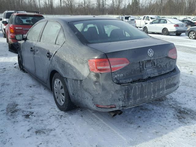 3VW2K7AJ3FM403900 - 2015 VOLKSWAGEN JETTA BASE BLACK photo 3