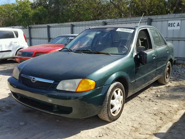 JM1BJ2227Y0250167 - 2000 MAZDA PROTEGE DX GREEN photo 2