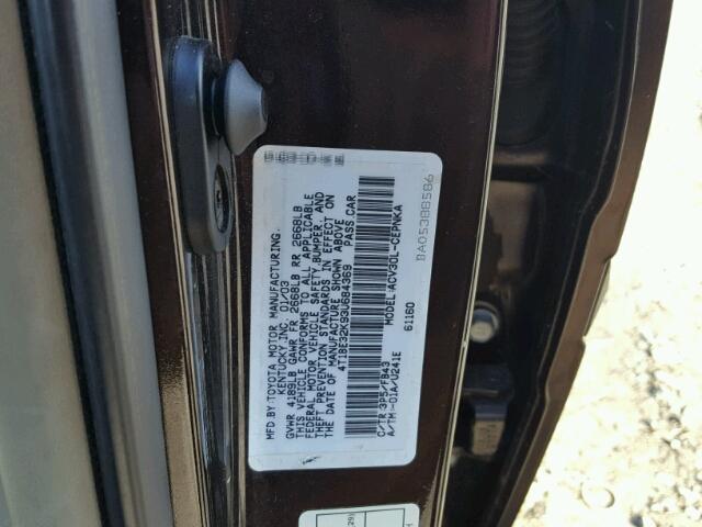 4T1BE32K93U684369 - 2003 TOYOTA CAMRY LE BROWN photo 10