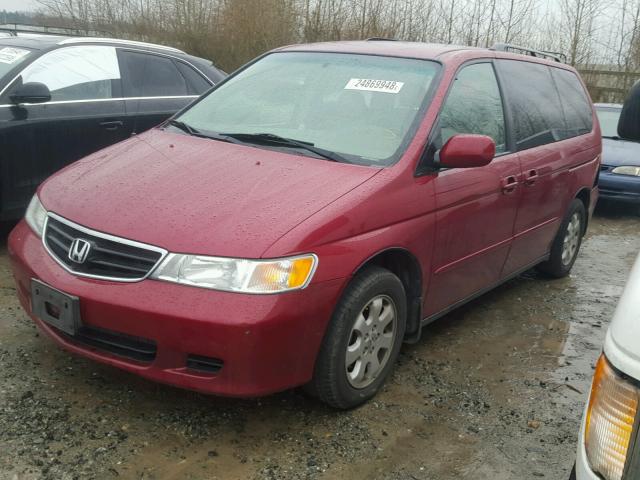 5FNRL18984B044293 - 2004 HONDA ODYSSEY EX RED photo 2