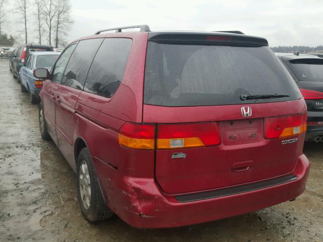 5FNRL18984B044293 - 2004 HONDA ODYSSEY EX RED photo 3