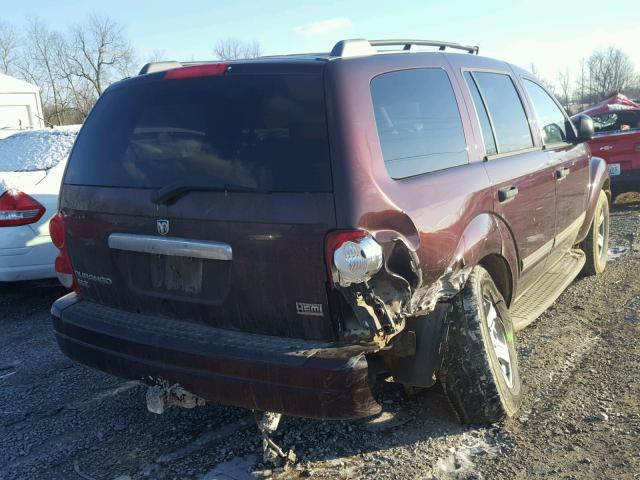 1D4HB48DX5F576553 - 2005 DODGE DURANGO SL BURGUNDY photo 4