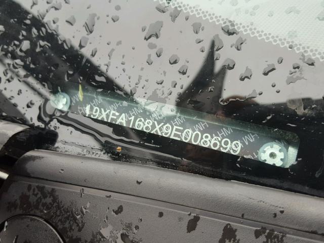 19XFA168X9E008699 - 2009 HONDA CIVIC EX 灰色 照片 10