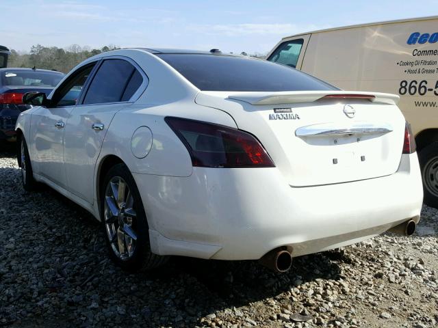 1N4AA51E29C851033 - 2009 NISSAN MAXIMA S WHITE photo 3