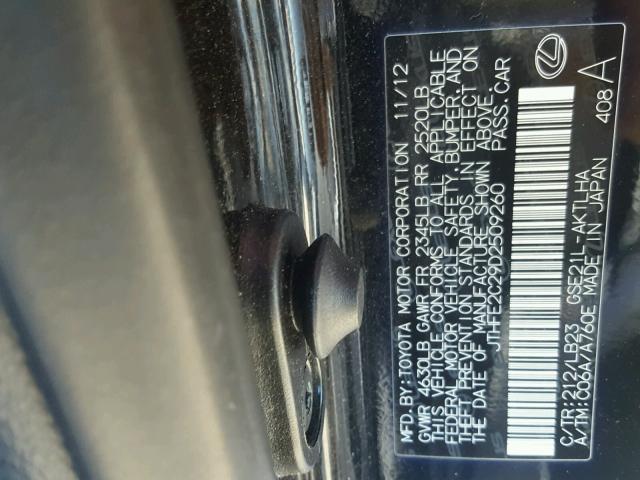 JTHFE2C29D2509260 - 2013 LEXUS IS 350 BLACK photo 11