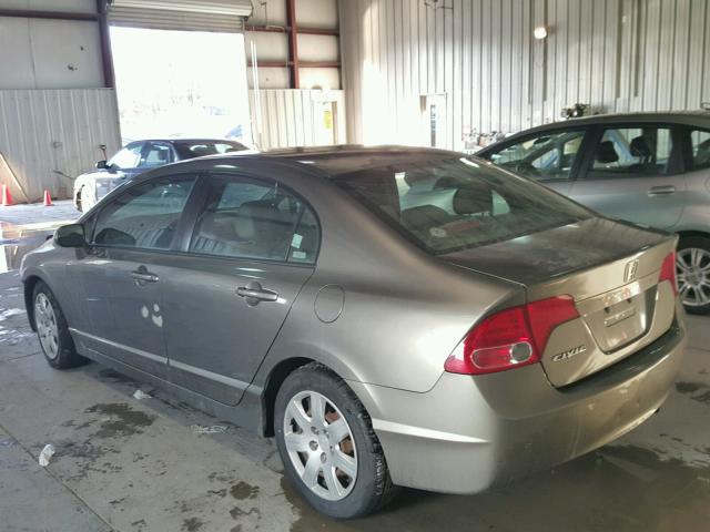 2HGFA16536H526872 - 2006 HONDA CIVIC LX GRAY photo 3