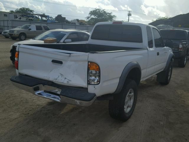 5TESN92N61Z725336 - 2001 TOYOTA TACOMA XTR WHITE photo 4