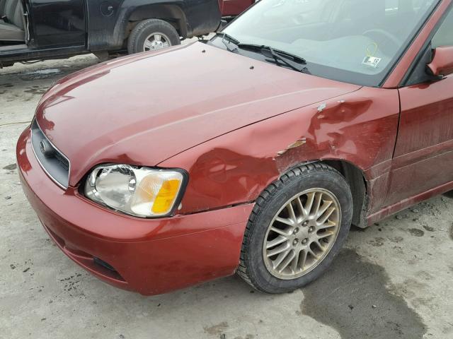 4S3BH635237303093 - 2003 SUBARU LEGACY L BURGUNDY photo 9