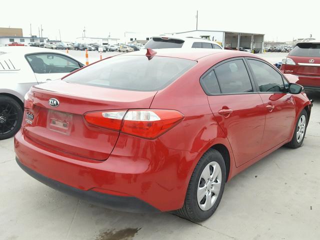 KNAFX4A63F5411692 - 2015 KIA FORTE LX BURGUNDY photo 4