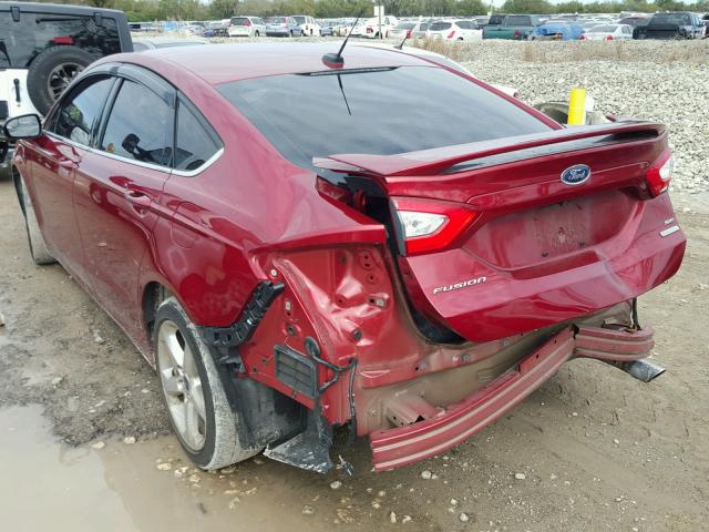 3FA6P0HDXFR219561 - 2015 FORD FUSION SE RED photo 3