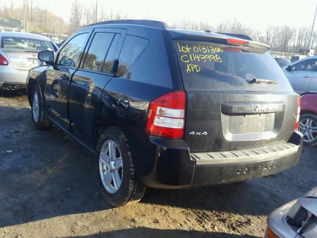 1J8FF47W97D596733 - 2007 JEEP COMPASS BLACK photo 3