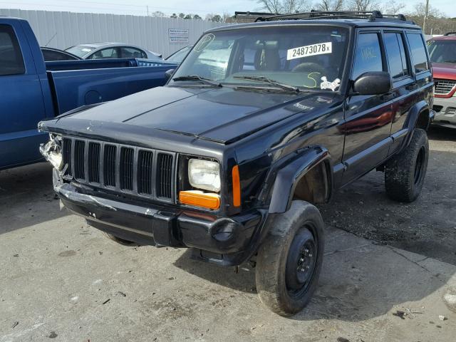 1J4FF58S7YL160117 - 2000 JEEP CHEROKEE C BLACK photo 2