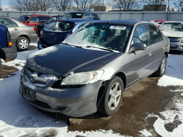 1HGES26734L014545 - 2004 HONDA CIVIC EX SILVER photo 2