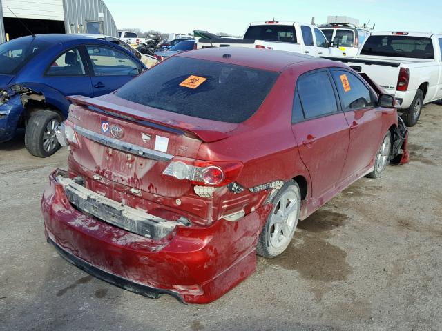 5YFBU4EE6CP029294 - 2012 TOYOTA COROLLA BA RED photo 4