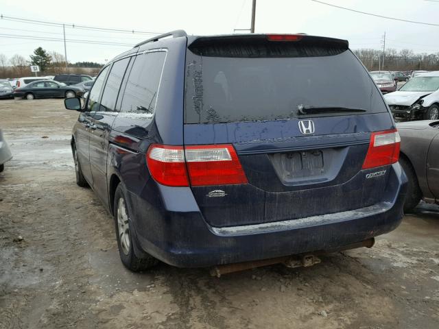 5FNRL38415B077752 - 2005 HONDA ODYSSEY EX BLUE photo 3