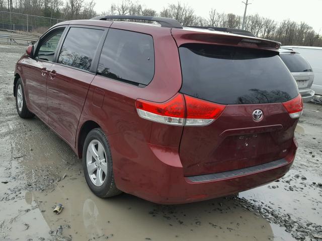 5TDKK3DC8ES483248 - 2014 TOYOTA SIENNA LE BURGUNDY photo 3