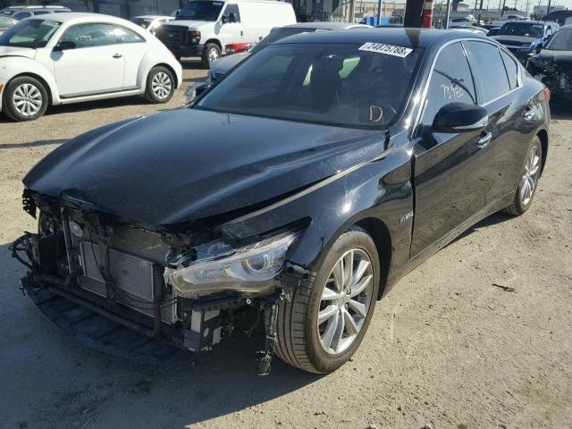 JN1AV7AP7EM691167 - 2014 INFINITI Q50 HYBRID BLACK photo 2