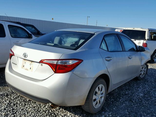 2T1BURHE5EC126787 - 2014 TOYOTA COROLLA L SILVER photo 4