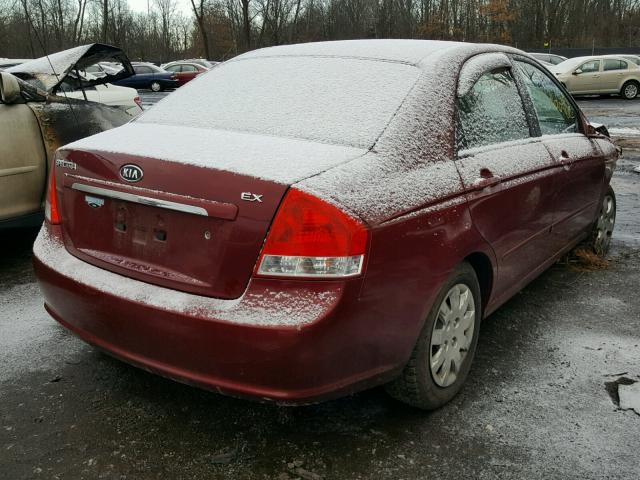 KNAFE122X75433223 - 2007 KIA SPECTRA EX MAROON photo 4