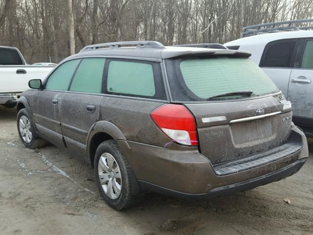 4S4BP60C697311515 - 2009 SUBARU OUTBACK BROWN photo 3