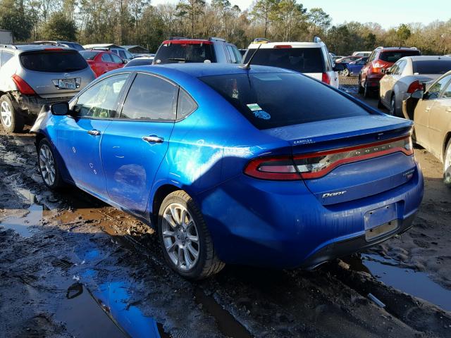 1C3CDFCH9DD200013 - 2013 DODGE DART LIMIT BLUE photo 3