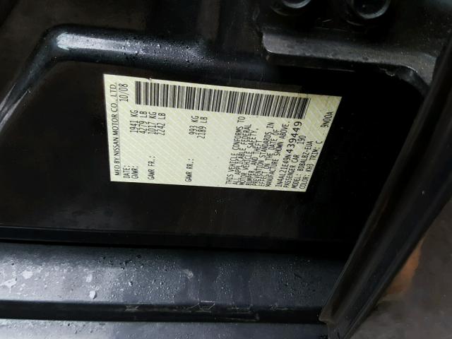 1N4AL21E49N439449 - 2009 NISSAN ALTIMA 2.5 BLACK photo 10