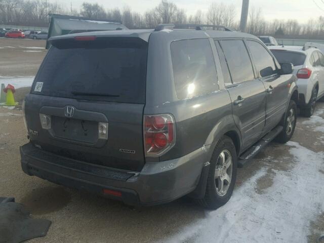 2HKYF185X7H523952 - 2007 HONDA PILOT EXL GRAY photo 4