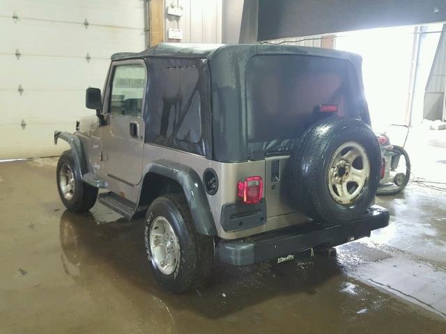 1J4FA49S62P774129 - 2002 JEEP WRANGLER / GRAY photo 3