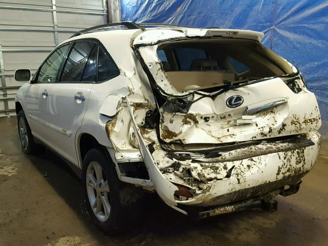 JTJHW31U782066353 - 2008 LEXUS RX 400H WHITE photo 3