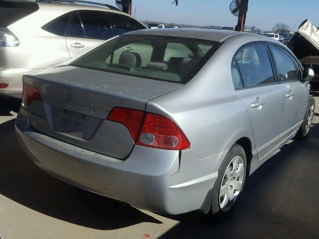 1HGFA16597L062619 - 2007 HONDA CIVIC LX SILVER photo 4