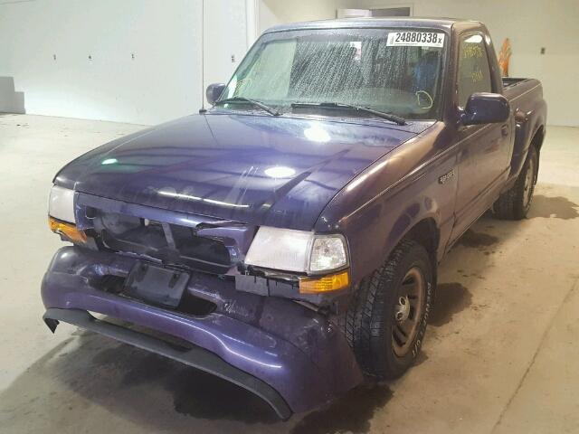 1FTYR10C8WPB03868 - 1998 FORD RANGER BLUE photo 2