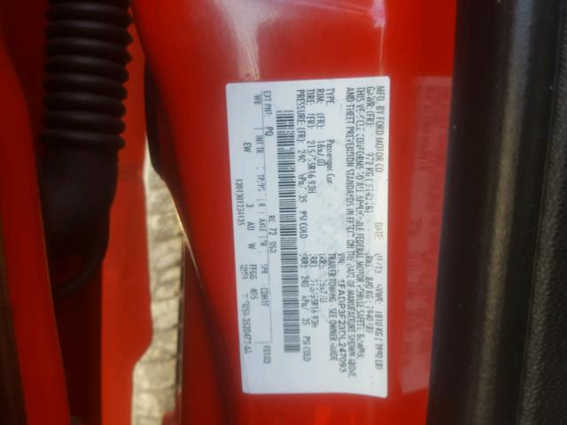 1FADP3F23DL247093 - 2013 FORD FOCUS SE RED photo 10