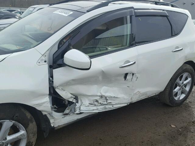 JN8AZ1MU5AW005369 - 2010 NISSAN MURANO S WHITE photo 9