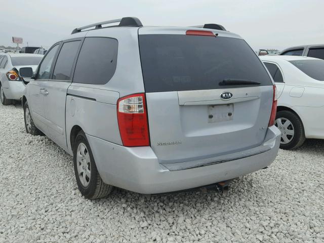 KNDMB233776115652 - 2007 KIA SEDONA EX SILVER photo 3