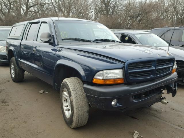 1D7HG38X63S378808 - 2003 DODGE DAKOTA QUA BLUE photo 1