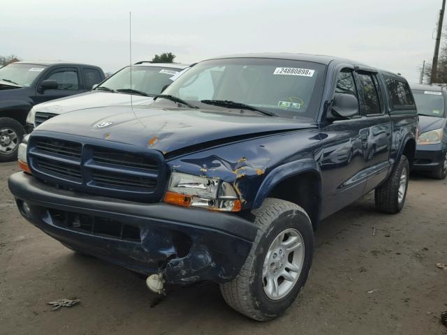 1D7HG38X63S378808 - 2003 DODGE DAKOTA QUA BLUE photo 2