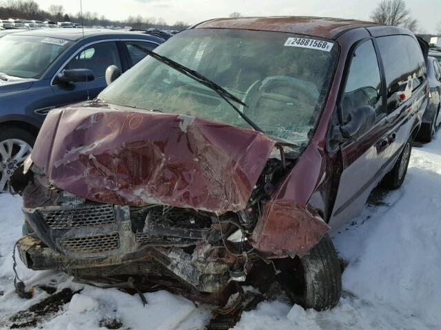 1B4GP44382B725016 - 2002 DODGE GRAND CARA MAROON photo 2